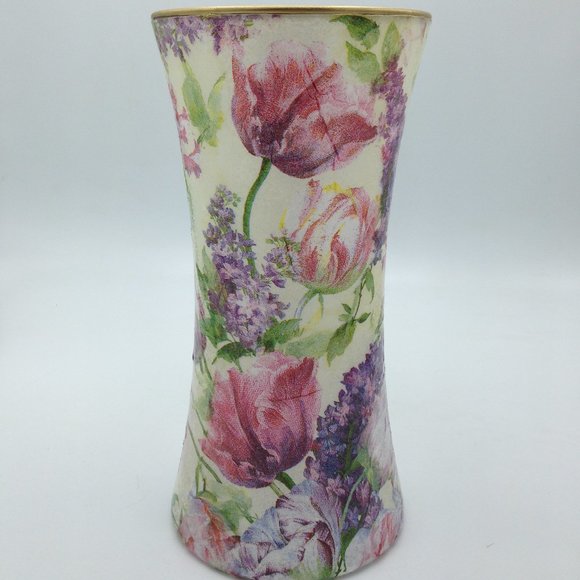 Tulips and Wisteria on an 8" Gathering Vase - Picture 1 of 1
